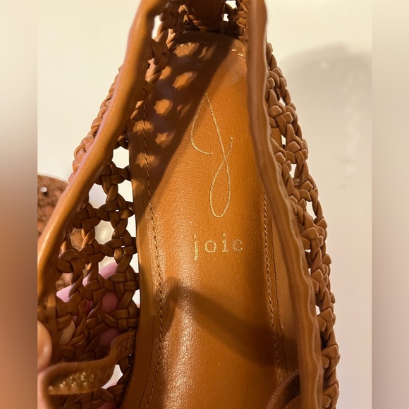 NWT Sz 8 Joie Weavy Brown Woven Mary Jane Ballet Flats - Picture 12 of 14